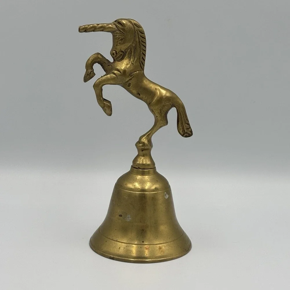Vintage‎ Brass Bell Unicorn /Horse Fantasy Handle Collectible Vintage Bell